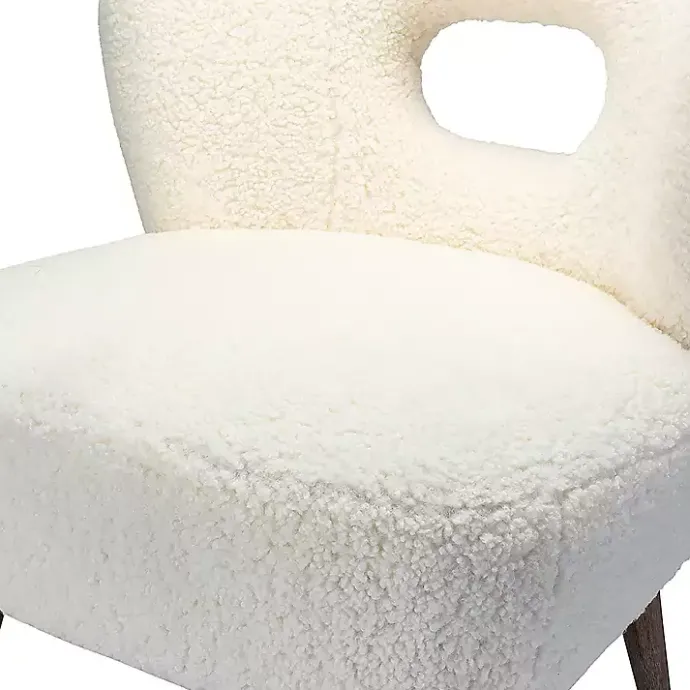 Discount Kirklands Home Cream Fluffy Wingback Accent Chair White