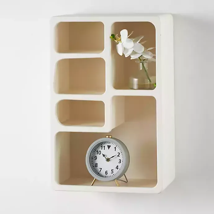 Outlet Kirklands Home Cream Geometric 5-Section Wall Shelf