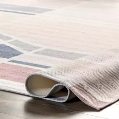 Sale Kirklands Home Cream Geometric Shapes Washable Area Rug, 8x10