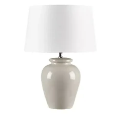 Best Kirklands Home Cream Glazed Ceramic Anzio Table Lamp White