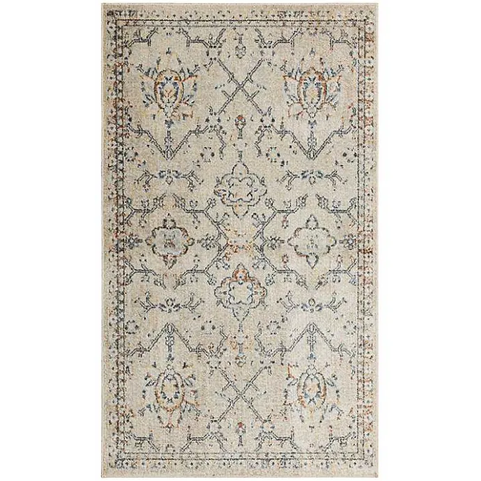 Best Kirklands Home Cream Granary Floral Area Rug, 6x9 Ivory