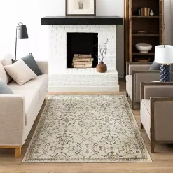 Best Kirklands Home Cream Granary Floral Area Rug, 6x9 Ivory