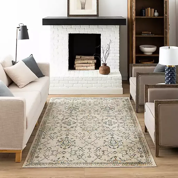 Best Kirklands Home Cream Granary Floral Area Rug, 6x9 Ivory