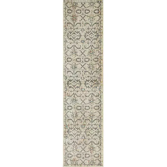 Sale Kirklands Home Cream Granary Floral Runner, 2x10 Ivory