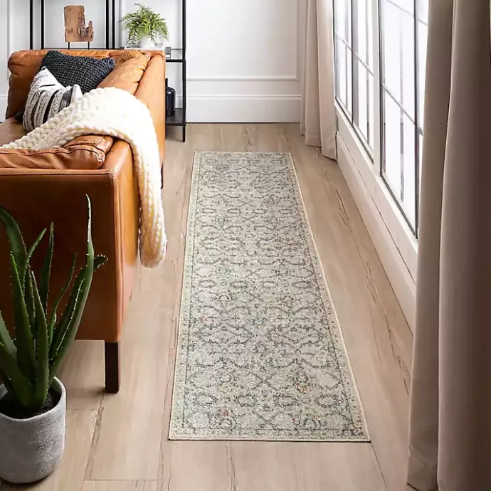 Sale Kirklands Home Cream Granary Floral Runner, 2x10 Ivory