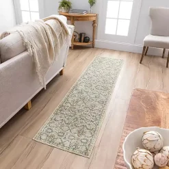 Sale Kirklands Home Cream Granary Floral Runner, 2x10 Ivory