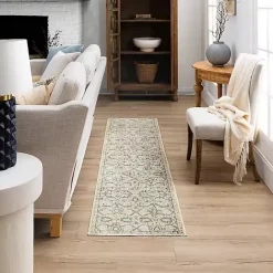 Sale Kirklands Home Cream Granary Floral Runner, 2x10 Ivory