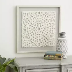 Clearance Kirklands Home Cream Handcut Paper Doily Shadowbox Framed Art Ivory