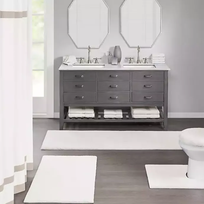 Online Kirklands Home Cream High Pile Marshmallow Bath Mat, 40 in. Ivory