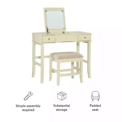 Hot Kirklands Home Cream Jennifer Flip-Top 2-pc. Vanity Set White