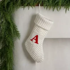 Outlet Kirklands Home Cream Knit Monogram A Christmas Stocking