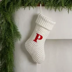 Best Kirklands Home Cream Knit Monogram P Christmas Stocking
