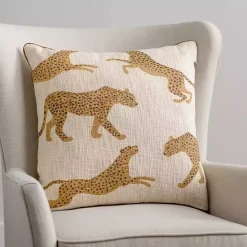 Outlet Kirklands Home Cream Leopard Throw Pillow