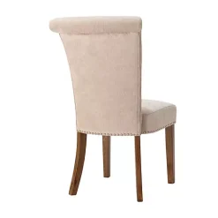 Hot Kirklands Home Cream Linen Rolled Back Dining Chairs, Set of 2 Ivory