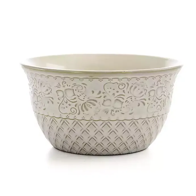 Discount Kirklands Home Cream Lotus Pattern 16-pc. Square Dinnerware Set Ivory