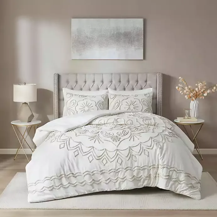 Outlet Kirklands Home Cream Medallion California King Comforter Set White