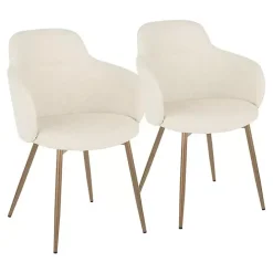 Kirklands Home Cream Modern Accent Chairs, Set of 2 White