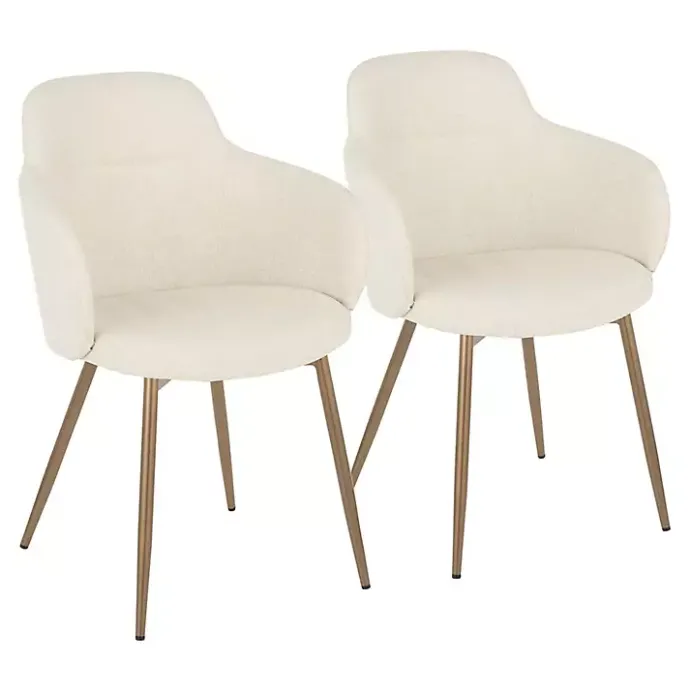 Kirklands Home Cream Modern Accent Chairs, Set of 2 White