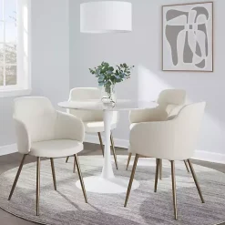 Kirklands Home Cream Modern Accent Chairs, Set of 2 White
