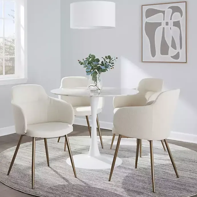 Kirklands Home Cream Modern Accent Chairs, Set of 2 White