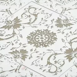 Online Kirklands Home Cream Moroccan Pattern Tray with Gold Edges White