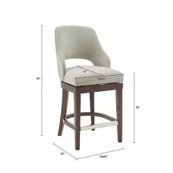 Sale Kirklands Home Cream Open Back Swivel Base Counter Stool White