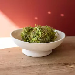 Best Kirklands Home Cream Paper Mache Footed Decorative Bowl White