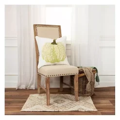 Clearance Kirklands Home Cream Pumpkin with Stem Harvest Throw Pillow Ivory