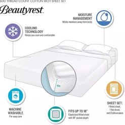 Best Kirklands Home Cream Rich Cooling Cotton King Sheet Set Ivory