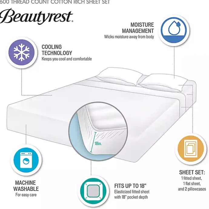 Best Kirklands Home Cream Rich Cooling Cotton King Sheet Set Ivory