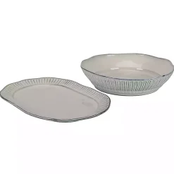 Clearance Kirklands Home Cream Scalloped Clay 2-pc. Serveware Set Ivory