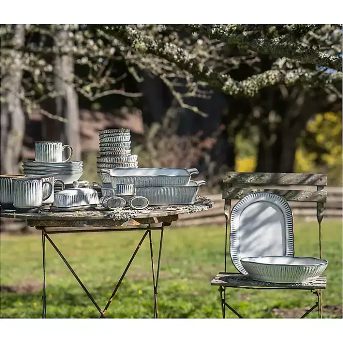 Clearance Kirklands Home Cream Scalloped Clay 2-pc. Serveware Set Ivory