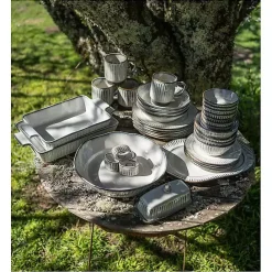 Clearance Kirklands Home Cream Scalloped Clay 2-pc. Serveware Set Ivory