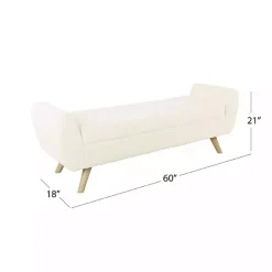 Sale Kirklands Home Cream Sherpa and Wood Storage Bench Ivory