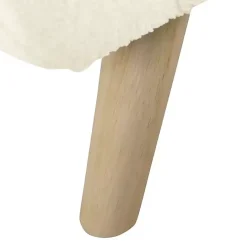 Sale Kirklands Home Cream Sherpa and Wood Storage Bench Ivory