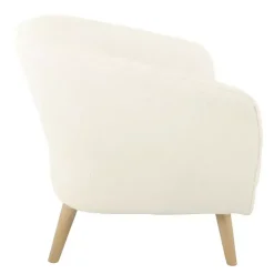 Discount Kirklands Home Cream Sherpa Upholstered Barrel Accent Chair Ivory