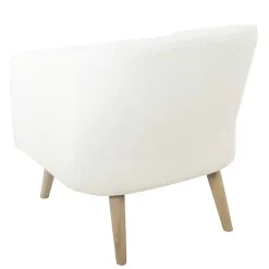 Discount Kirklands Home Cream Sherpa Upholstered Barrel Accent Chair Ivory