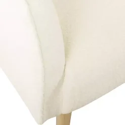 Discount Kirklands Home Cream Sherpa Upholstered Barrel Accent Chair Ivory