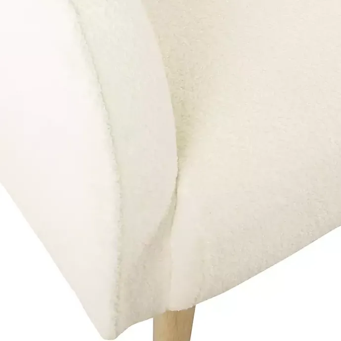 Discount Kirklands Home Cream Sherpa Upholstered Barrel Accent Chair Ivory