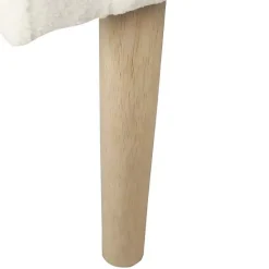 Discount Kirklands Home Cream Sherpa Upholstered Barrel Accent Chair Ivory