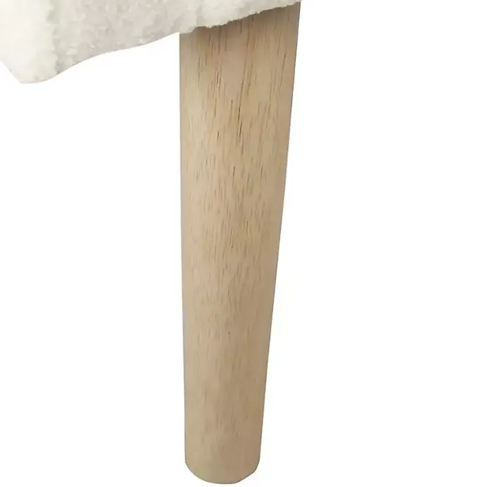 Discount Kirklands Home Cream Sherpa Upholstered Barrel Accent Chair Ivory