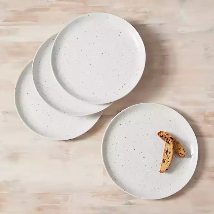 Clearance Kirklands Home Cream Simple Things Dinner Plates, Set of 4 Ivory