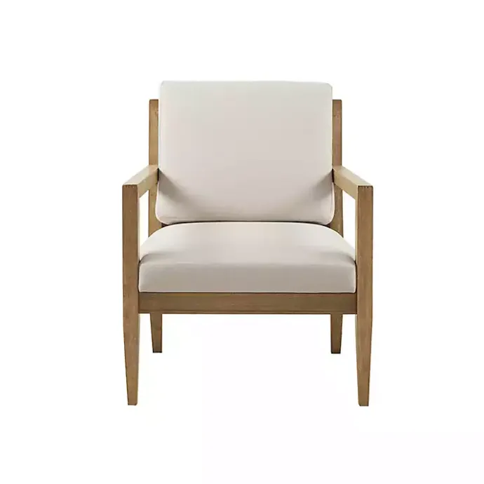 Clearance Kirklands Home Cream Slatted Wood Accent Chair White