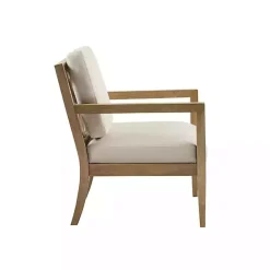 Clearance Kirklands Home Cream Slatted Wood Accent Chair White