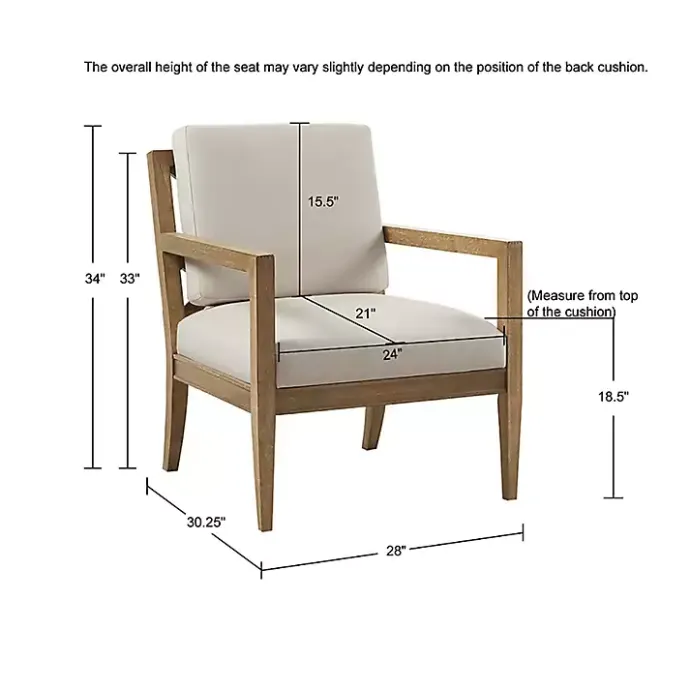Clearance Kirklands Home Cream Slatted Wood Accent Chair White