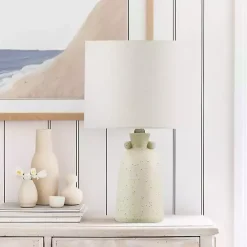 Clearance Kirklands Home Cream Speckled Ceramic Table Lamp White
