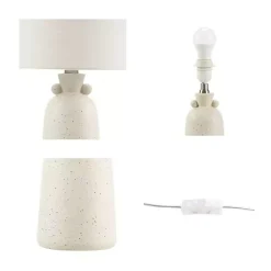 Clearance Kirklands Home Cream Speckled Ceramic Table Lamp White