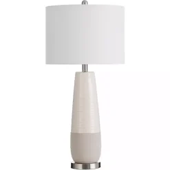 Discount Kirklands Home Cream Speckled Two Tone Table Lamp White