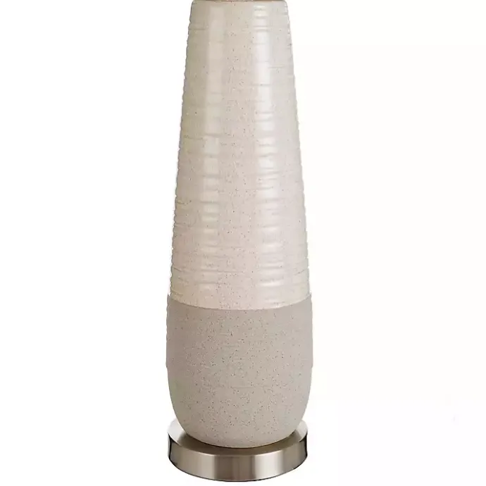 Discount Kirklands Home Cream Speckled Two Tone Table Lamp White