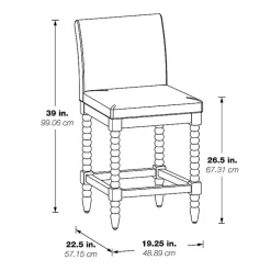 Clearance Kirklands Home Cream Spindle Legs Counter Stool Ivory